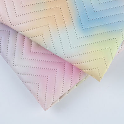 Nouveau cuir synthétique PU imprimé dégradé pour canapé, sac décoratif, boîte d'emballage, tissu en similicuir vinyle