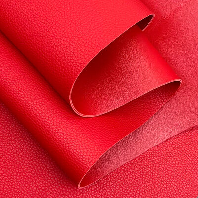 PVC Litchi Grain Double Face Synthétique Faux Matériaux en cuir en relief étanche pour sac tapis de table ceinture Décoration
