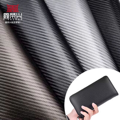 Cuir synthétique PU en fibre de carbone de 1,0 mm d'épaisseur pour sacs, portefeuilles, ceintures, boutiques automobiles, simili cuir