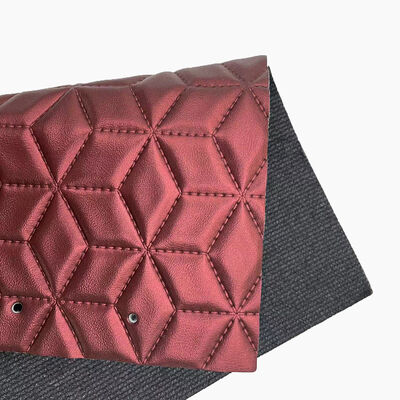 Cuir synthétique perlé matelassé broderie diamant PVC avec mousse perforée pour housse de siège de voiture, canapé, tissu simili cuir