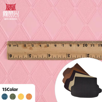Cuir synthétique artificiel gaufré en losanges de PVC pour sièges de voiture, canapés, sacs décoratifs, tissu en similicuir