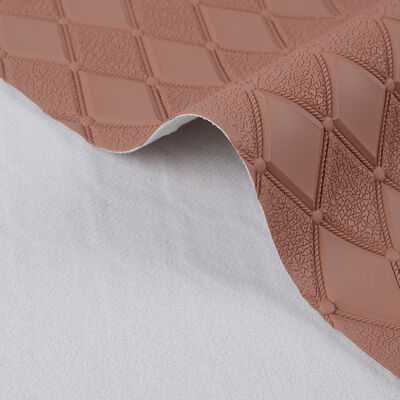 Cuir synthétique artificiel gaufré en losanges de PVC pour sièges de voiture, canapés, sacs décoratifs, tissu en similicuir