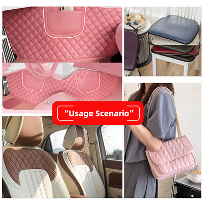 Imitation de PVC Broderie Rhombus cuir synthétique artificiel pour voiture Pieds sièges auto canapé sac décoratif faux tissu en cuir