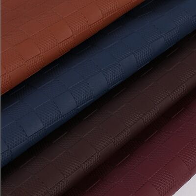 Cuir synthétique artificiel à motif damier gaufré en PVC pour sièges de voiture, canapés, décoration de sacs, tissu en similicuir