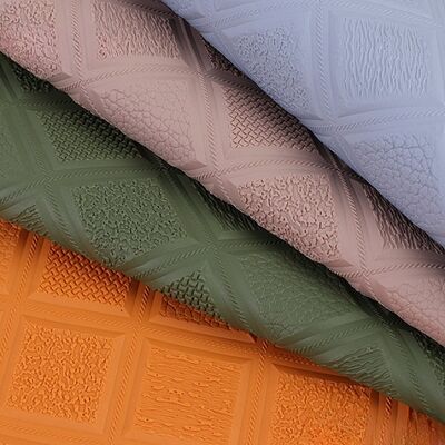 Cuir synthétique artificiel gaufré en losanges antidérapant en PVC pour sièges de voiture, canapés, sacs décoratifs, tissu en similicuir