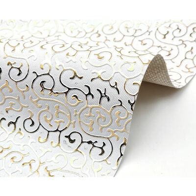 Cuir synthétique artificiel de style gaufré en film doré PVC en gros pour sac, emballage, boîte, chaussures, cahier, tissu