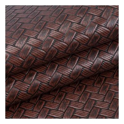 PVC Grand Tapis Motif Tissé Cuir Synthétique Artificiel Emballage Portefeuille Boîte Chaussures Cahier Tissu Simili Cuir