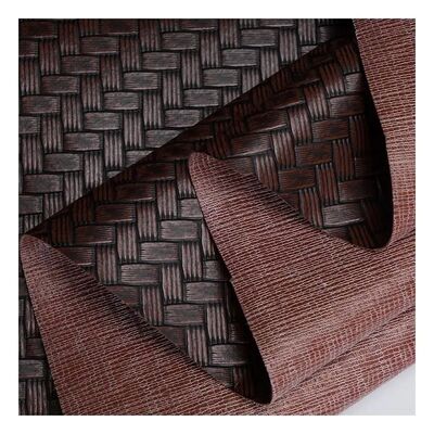 PVC Grand Tapis Motif Tissé Cuir Synthétique Artificiel Emballage Portefeuille Boîte Chaussures Cahier Tissu Simili Cuir