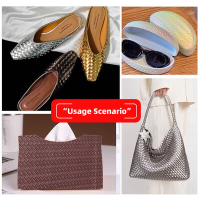 PVC Grand Tapis Motif Tissé Cuir Synthétique Artificiel Emballage Portefeuille Boîte Chaussures Cahier Tissu Simili Cuir
