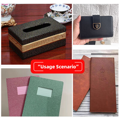 Cuir synthétique artificiel à grain de sardines en PVC pour emballage, boîte à portefeuille, chaussures, carnet, tissu en faux cuir