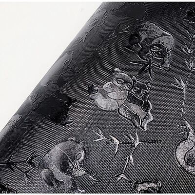 Cuir synthétique artificiel en PVC pour vente en gros, motif grain de panda, pour chaussures, boîtes, carnets