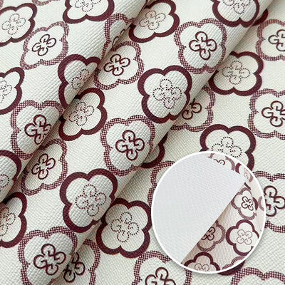 Tissu en cuir artificiel PVC imprimé trèfle à quatre feuilles, doublure imperméable pour emballage de sacs, coque de téléphone, canapé