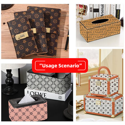 Tissu en cuir artificiel PVC imprimé trèfle à quatre feuilles, doublure imperméable pour emballage de sacs, coque de téléphone, canapé