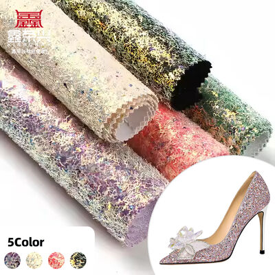Tissus en PU éblouissants, brillants et brillants, imperméables à l'eau, en cuir synthétique pour chaussures, en arc, en artisanat, en chapeau, en faux, en doublure décorative