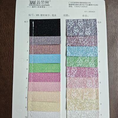 XR Glitter en cuir synthétique, motif de riz et motif de fleurs