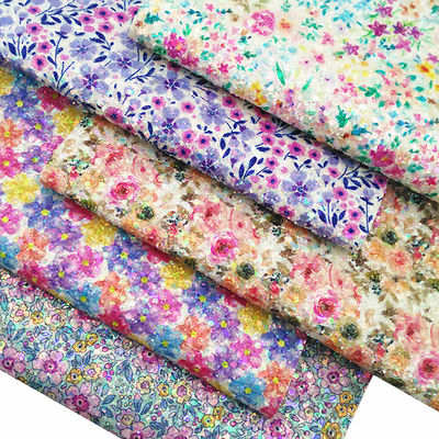 Tissu en cuir en PU à fond de velours de coton