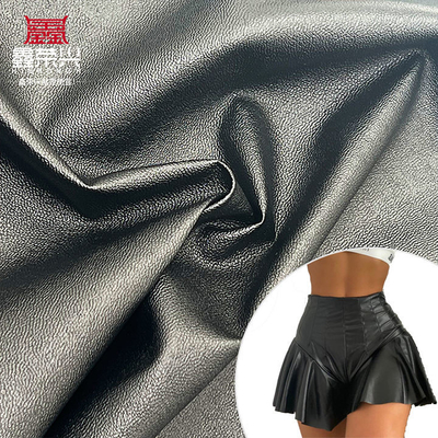 Cuir synthétique imperméable et extensible en similicuir grainé d'agneau PVC pour vêtements, pantalons, robes