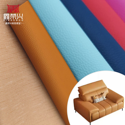 Cuir synthétique artificiel imperméable en PVC gaufré litchi pour canapé, chaise, meubles, simili cuir