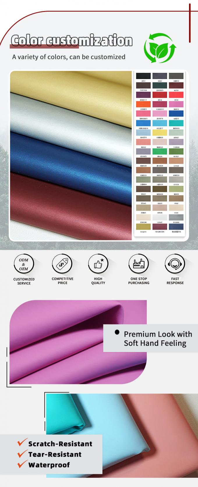 Tissu en cuir synthétique en PVC super élastique en cuir faux résistant à la saleté pour meubles 4