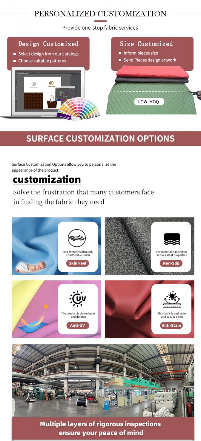 PVC en relief 0,7/0,9 mm cuir synthétique 4 voies étirement matériaux en faux cuir pour motocyclettes 6