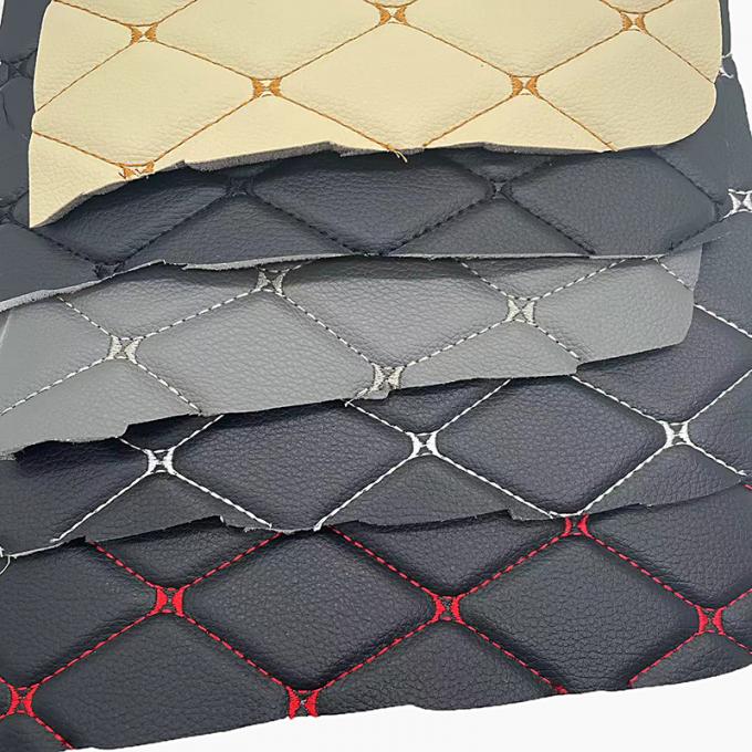Cuir synthétique matelassé brodé en PVC personnalisé, mousse de polyuréthane 6,0 mm pour housse de siège de voiture, tissu en similicuir pour canapé 7