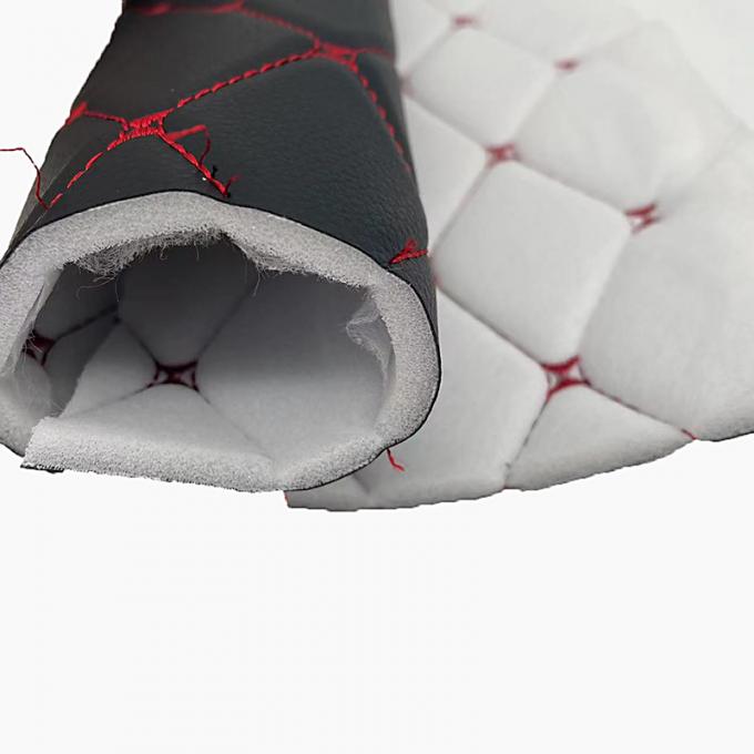 Cuir synthétique matelassé brodé en PVC personnalisé, mousse de polyuréthane 6,0 mm pour housse de siège de voiture, tissu en similicuir pour canapé 9