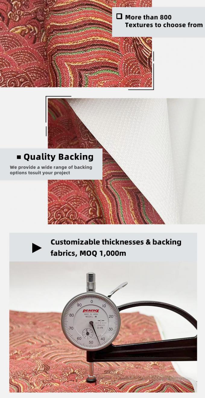 Synth&eacute;tique PVC Macrame Imprim&eacute; Tissu Faux en cuir Film Style pour sac Portefeuille T&eacute;l&eacute;phone Shell D&eacute;coratif & Artisanat Utilisation pour le canap&eacute; 5