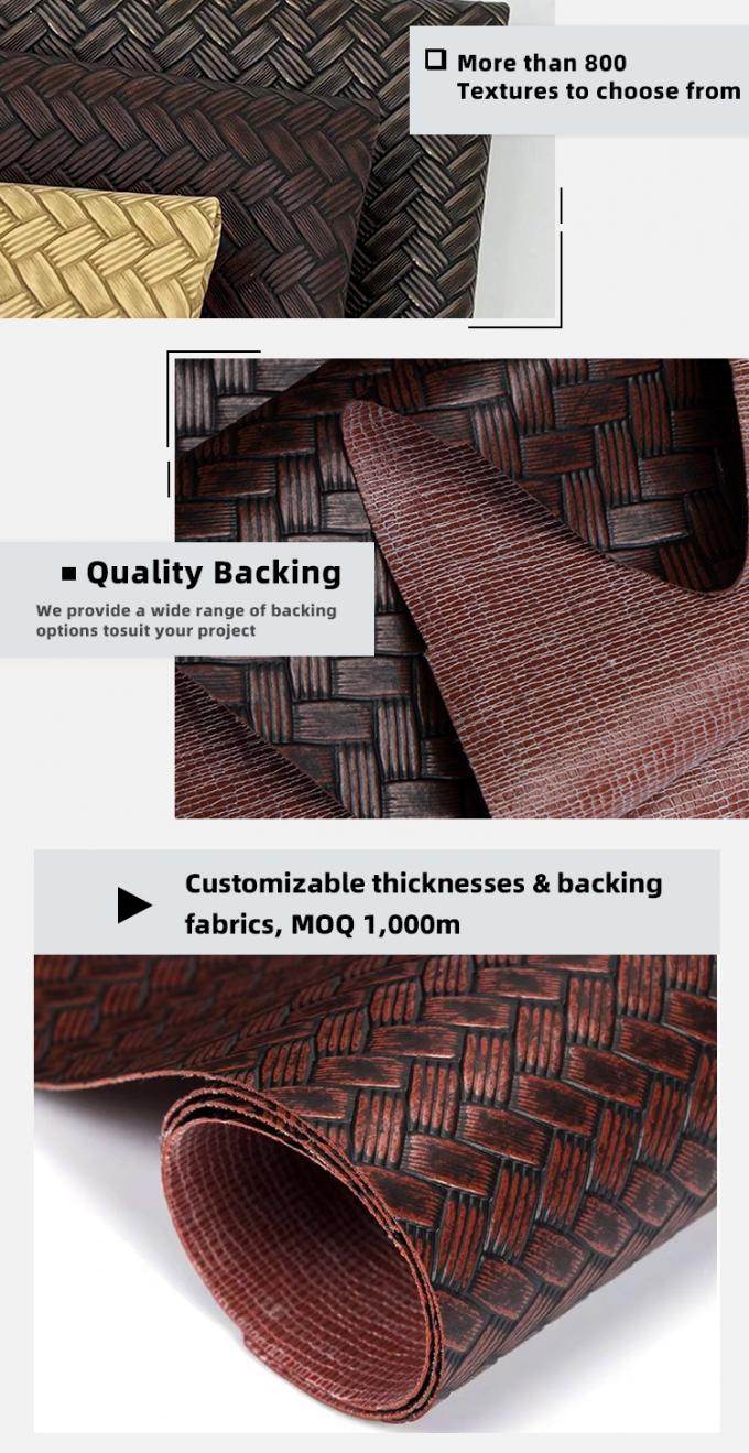 PVC Grand Tapis Motif Tiss&eacute; Cuir Synth&eacute;tique Artificiel Emballage Portefeuille Bo&icirc;te Chaussures Cahier Tissu Simili Cuir 5