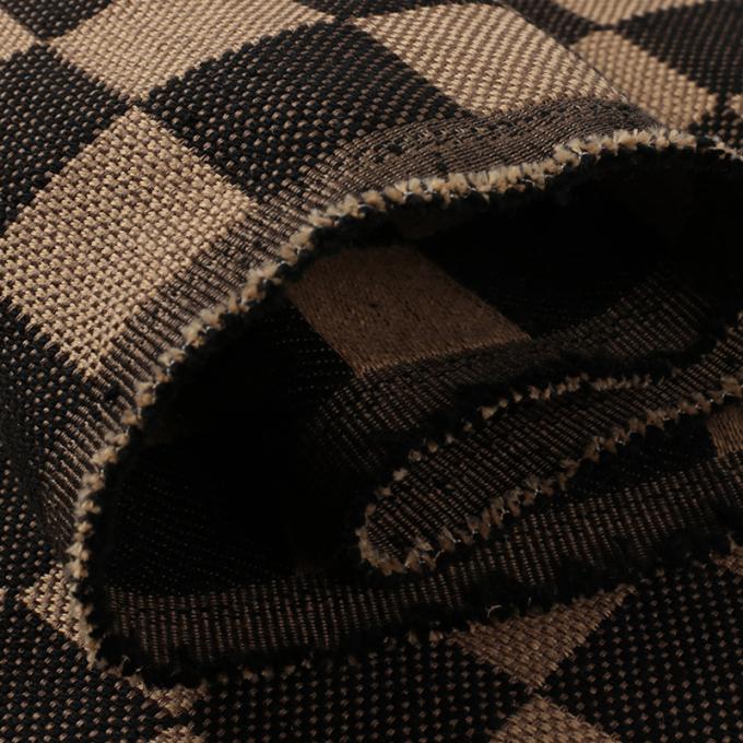 1.0mm &Eacute;paisseur de lin Plaid Tissu de lin &Eacute;tirement &eacute;tanche &agrave; l' eau Flocked &agrave; l' ext&eacute;rieur pour le sac de canap&eacute; Ceinture de s&eacute;curit&eacute; de voiture Faux cuir tiss&eacute; arri&egrave;re 7