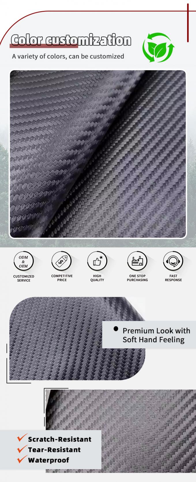 Cuir PVC résistant à l'abrasion pour rembourrage de meubles, 140 cm de large 4