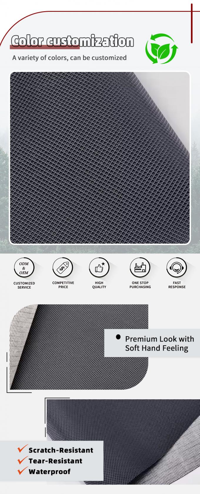 Le cuir en PVC résistant à l'abrasion pour sièges d'auto et meubles 4