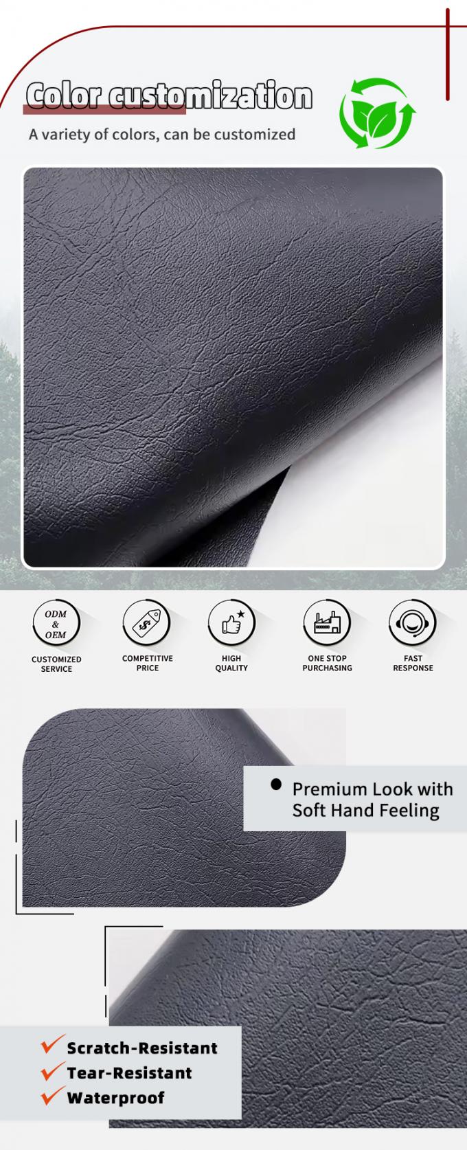 Matériau de rembourrage imperméable en relief en cuir pour meubles en PVC 0,6 mm 4