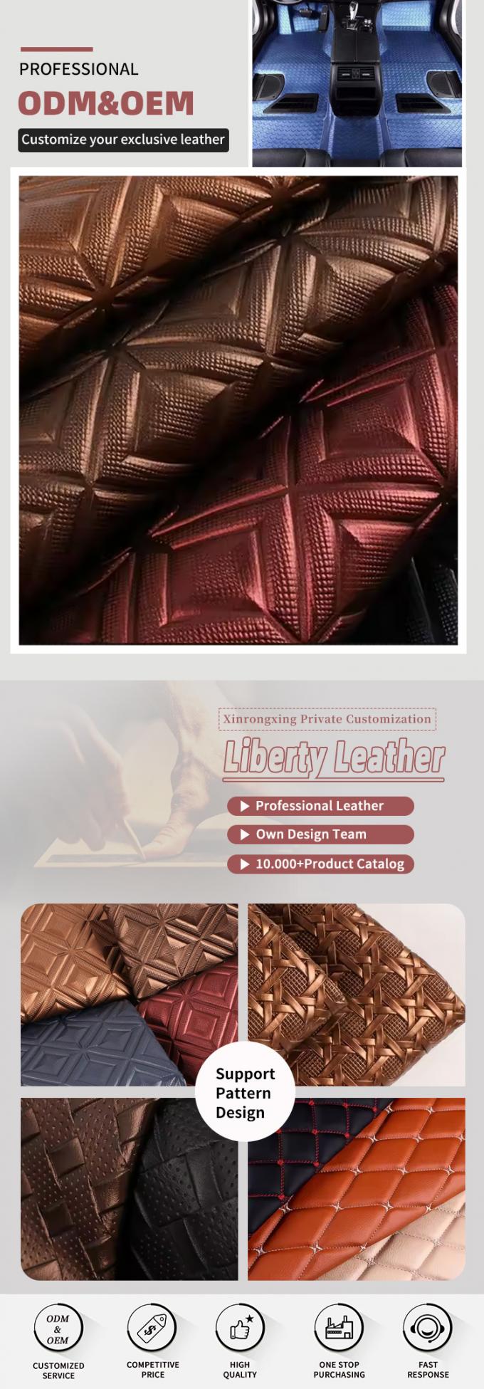 Tissu en similicuir synthétique à motif grain PVC pour sièges de voiture et meubles 4