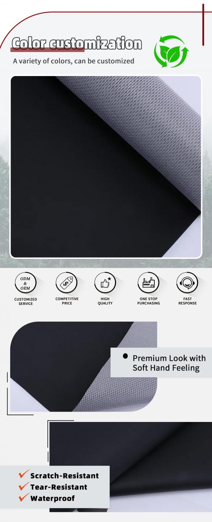 Le cuir &agrave; grains de trou d'&eacute;pingle en PVC pour les couvertures de si&egrave;ges automobiles - imperm&eacute;able et r&eacute;sistant &agrave; l'abrasion 4