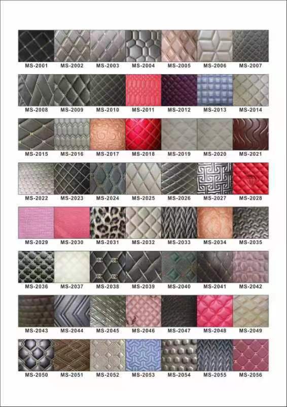 Cuir synth&eacute;tique perl&eacute; matelass&eacute; broderie diamant PVC avec mousse perfor&eacute;e pour housse de si&egrave;ge de voiture, canap&eacute;, tissu simili cuir 5