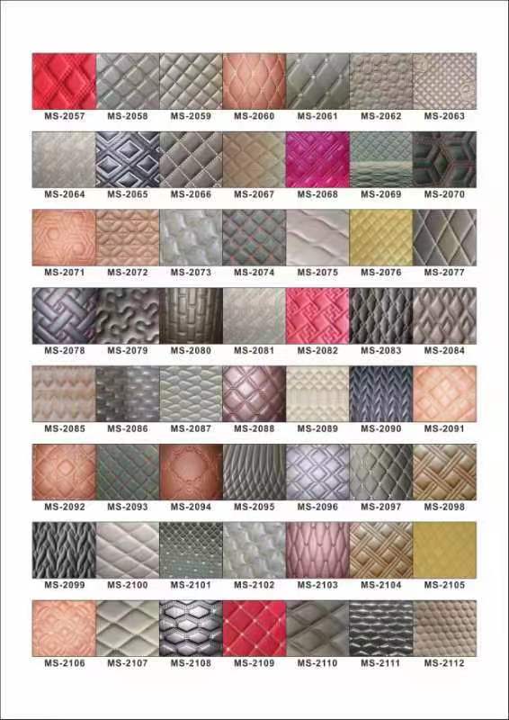 Cuir synth&eacute;tique perl&eacute; matelass&eacute; broderie diamant PVC avec mousse perfor&eacute;e pour housse de si&egrave;ge de voiture, canap&eacute;, tissu simili cuir 6