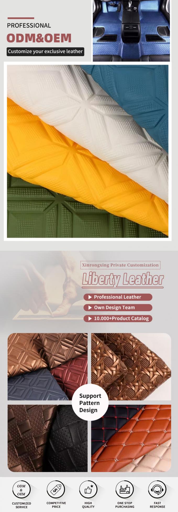 Cuir synth&eacute;tique artificiel gaufr&eacute; en losanges de PVC pour si&egrave;ges de voiture, canap&eacute;s, d&eacute;coration de sacs, tissu en similicuir 4