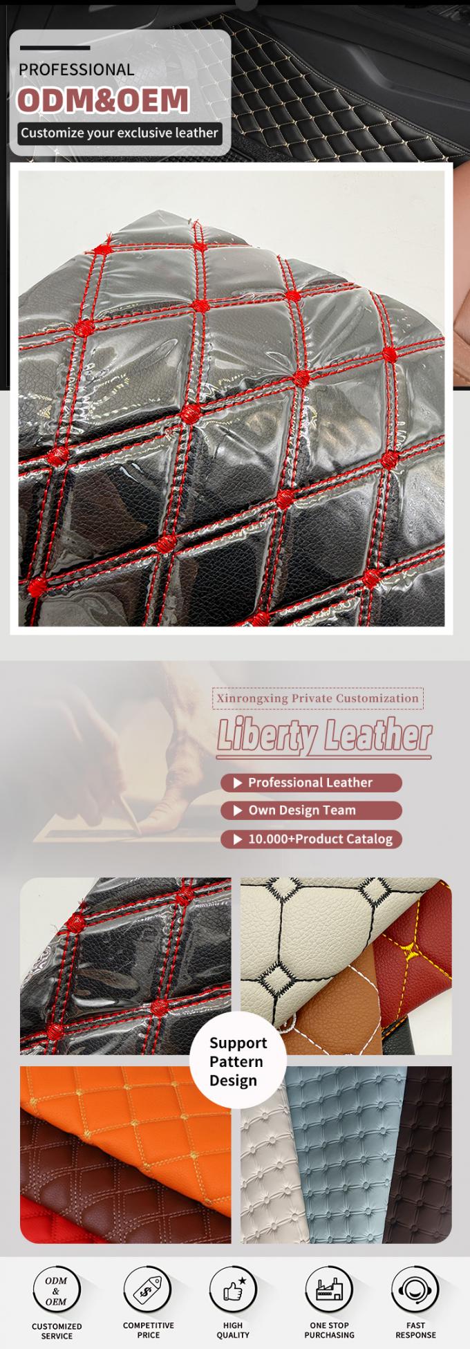 Tapis de sol de voiture en cuir PVC matelass&eacute; sur mesure, &eacute;paisseur 4,6 mm avec rembourrage en mousse, ajustement extensible, si&egrave;ges de voiture, canap&eacute;s, sacs brod&eacute;s en relief 4