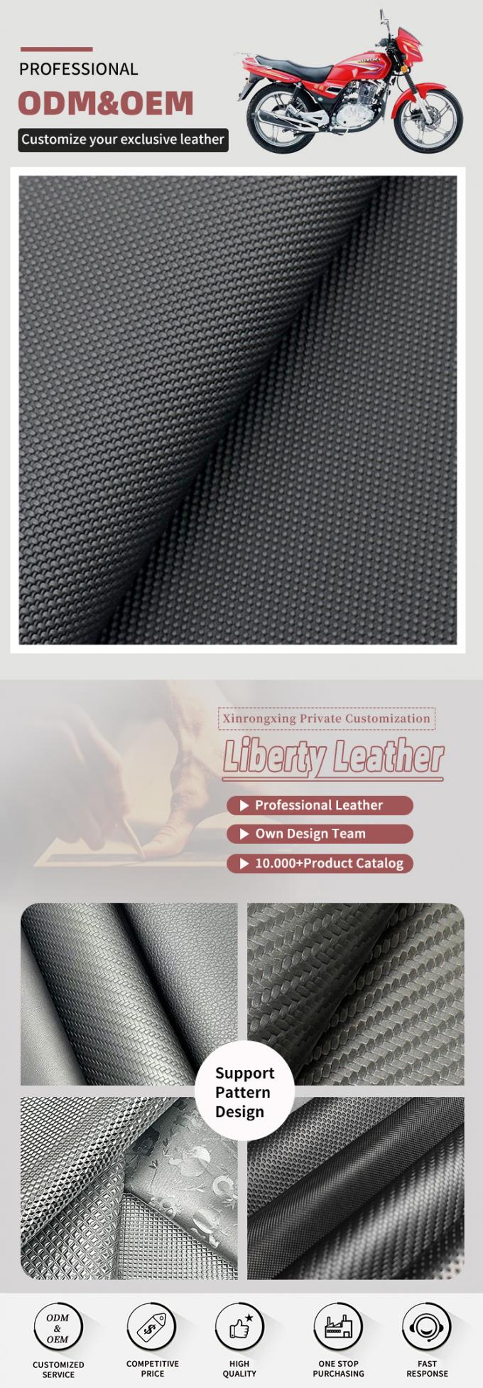 PVC en relief 0,7/0,9 mm cuir synthétique 4 voies étirement matériaux en faux cuir pour motocyclettes 4