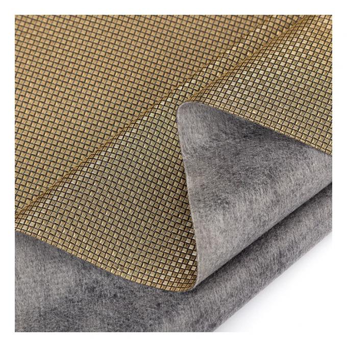 Tissu simili cuir PVC m&eacute;tal perle couleur claire petit motif tiss&eacute; emballage synth&eacute;tique artificiel portefeuille bo&icirc;te chaussures cahier 15