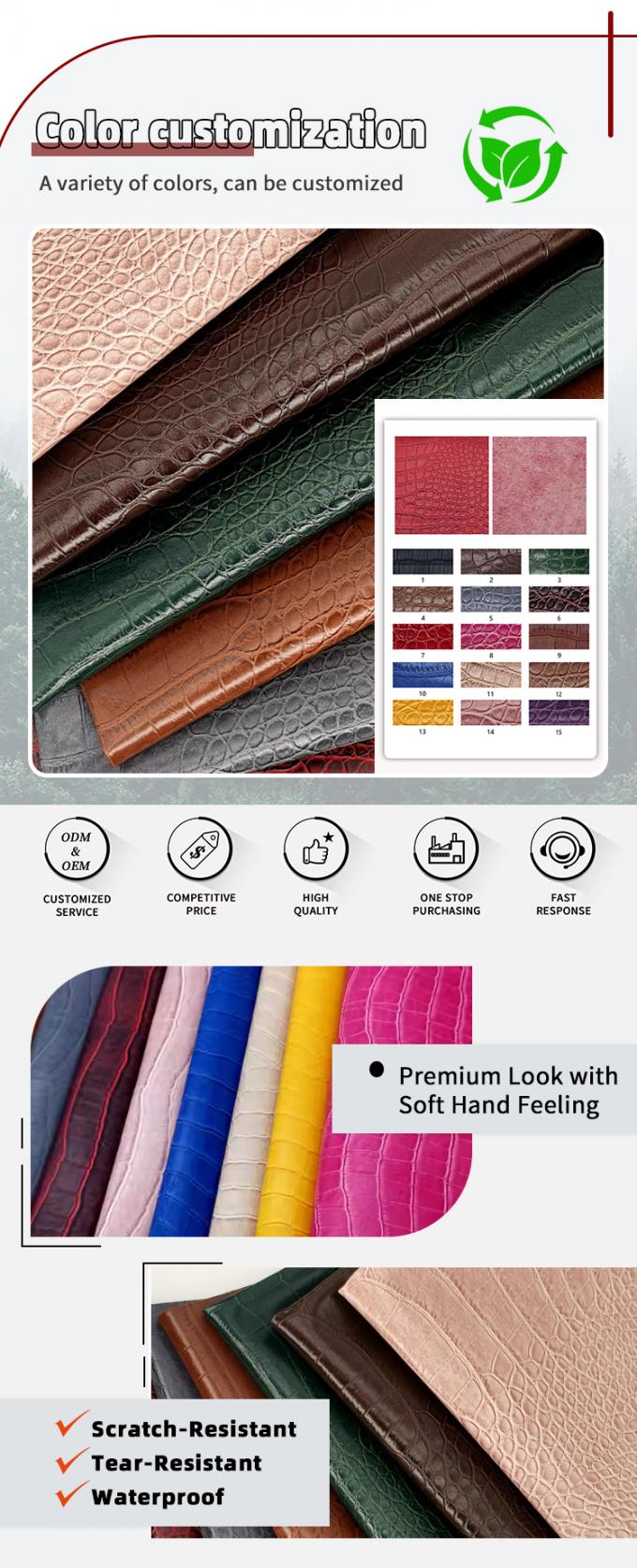 Pvc bamboo grain cuir synth&eacute;tique artificiel portefeuille bo&icirc;te de chaussures Ntoebook faux tissu en cuir 4