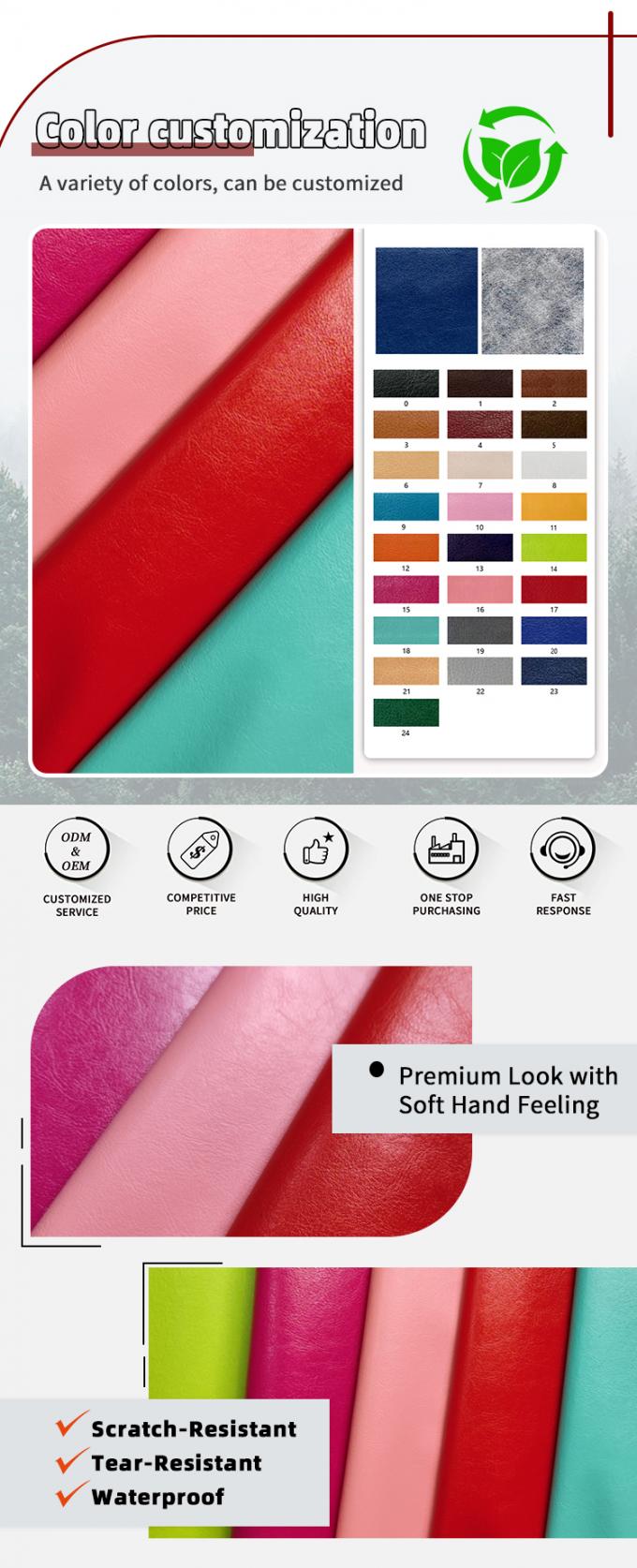 Pvc R64 Grain en cuir synth&eacute;tique portefeuille portefeuille chaussures carnet de notes tissu en cuir 4