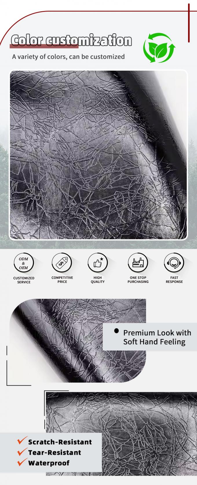 Vente en gros de PVC Highlights de 006 Highlights &eacute;clair Mod&egrave;le de grain Artificiel en cuir synth&eacute;tique Portemonnaie Bo&icirc;te &agrave; chaussures Carnet de notes Tissu 4