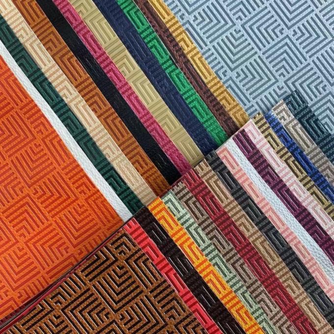 Personnaliser le cuir synthétique gaufré à changement de couleur PU Vinyl pour chaussures, sacs, tapis de table, tissu en similicuir 6